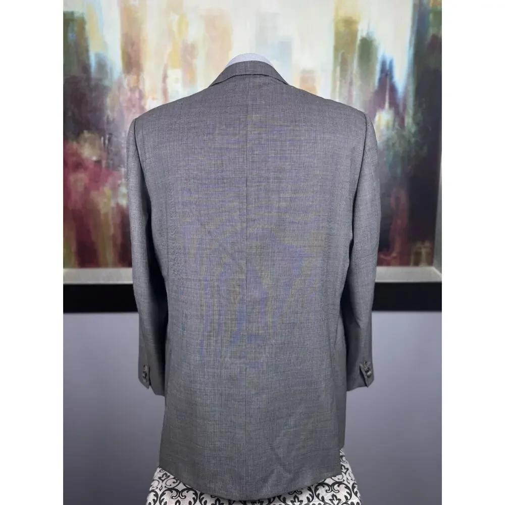 $4995 Zegna 15milmil15 Su Misura Gray Nailshead Blazer IT 56L Fits US 44L Roma